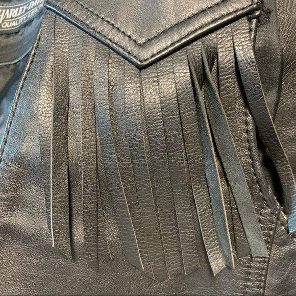 Harley Davidson woman’s leather vest size small - Picture 6 of 12